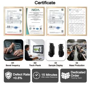 निर्माता कस्टम लोगो पेशेवर वाटरप्रूफ हल्के टिकाऊ 6 तरह से पु चमड़े के गोल्फ स्टैंड बैग पुरुषों के लिए - Product Image 6