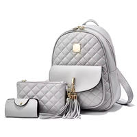 PU cuir Campus Cartable 3 pièces ensemble femme loisirs Shopping sac à main sac à bandoulière dames léger Portable sac à dos