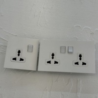 Interrupteur mural universel double prise 86 1/2/3/4 GANG 2 voies, panneau en acier inoxydable blanc, variateur de lumière UK13a, TV, ordinateur, 10A