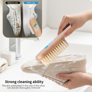 Tiện ích nhà làm sạch <span class=keywords><strong>scraper</strong></span> bụi Remover cứng lông cầm tay chà bàn chải cơ thể nhựa với giày bằng gỗ làm sạch tính năng - Product Image 3