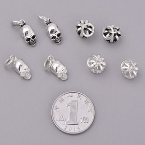 A3082 Fashion 925 Sterling Silver Charm Kalung Liontin Mahkota Tengkorak untuk Pembuatan Perhiasan Diy Grosir - Product Image 4