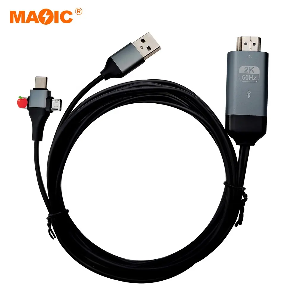 3 in 1 HDTV video adapter Type C Micro USB Lighting to HDMI Cable for iPhone Android to TV