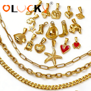 LUCKYJIU Produttore di Gioielli Personalizzati, Ciondoli Impermeabili in Acciaio Inossidabile Placcato Oro 18k per Creazione di Gioielli - Product Image 2