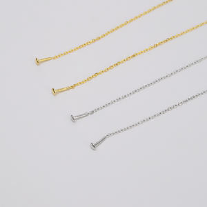 Boucles d'oreilles simples en argent S925 de style japonais et coréen, avec crochet long, perle, accessoires de bijoux DIY, plateau vide 1251 - Product Image 4