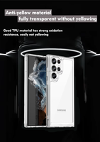Coque Transparente Antichoc en TPU+Acrylique pour Samsung Galaxy S25 Edge S24 Ultra S23 Plus S22 FE, à Thème Spatial