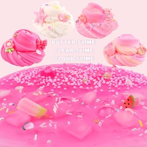 Pack de slime pour fête d'anniversaire, styles Cloud Butter Crystal avec breloques, paillettes, perles, cadeaux créatifs pour enfants - Product Image 2