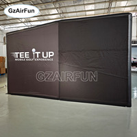 GZAIRFUN X-1584 Simulateur de golf gonflable mobile avec projecteur, portable pour l'entraînement en intérieur/extérieur