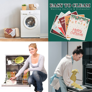 Paños de Cocina Impresos Navideños Biodegradables y Absorbentes, Paños de Limpieza para Cocina al por Mayor - Product Image 5