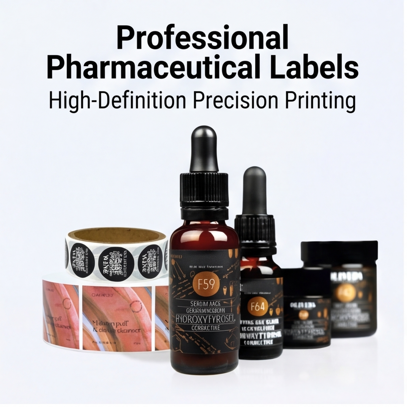 Custom Weight Loss Pharmaceutical product packaging labels Hologram Vial Stickers Vinyl 10ml 5ml 2 3ml Peptide Bottle Stickers