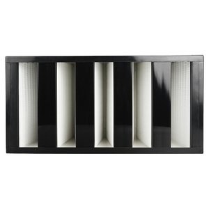 แผ่นกรองอากาศ Hepa H13 H14 กรอบพลาสติกรูปตัววี แบบ 4 ช่องกรองอากาศ ขนาด 24x24x12 นิ้ว - Product Image 1