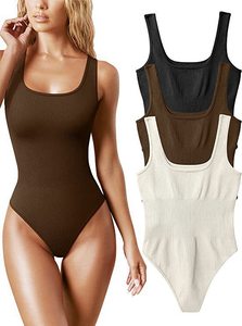 Body côtelé à col en U pour femme, sans manches, sans couture, style débardeur, moulant, gainant, décontracté, streetwear, vêtements Y2K, en promotion - Product Image 4