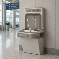 Fontaine à eau froide murale avec capteur d'activation, distributeur POU et station de remplissage de bouteilles