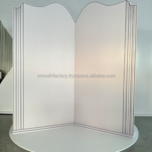 Toile de fond de style livre en acrylique blanc pliable en PVC lisse personnalisée, décoration de scène de mariage moderne - Product Image 3