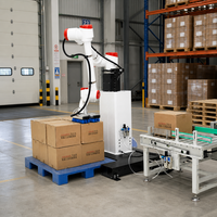 Robot palettiseur logistique en aluminium de 360 kg avec moteur, boîte de vitesses, PLC et pince à vide pour le transfert de cartons sur convoyeur et le chargement de palettes en entrepôt