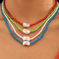 Collier de perles en résine pour femmes, bijoux de charme, personnalisé, perles Alien, collier Simple irrégulier, Tripper de station de riz