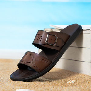 Men's <b>Animal</b> <b>Prints</b> <b>Slides</b> Summer Open Toe PU Upper EVA Outsole Breathable Casual Beach Sandals - Product Image 2