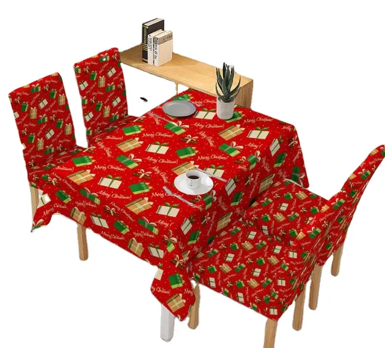 5 pcs Christmas Table Runner with chair cover Wholesale table cloths for Christmas decoration runner