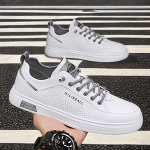 Sneakers Sportive Casual da Uomo con Tomaia in Pelle e Rete, Allacciate, <span class=keywords><strong>Scarpe</strong></span> da Corsa e da Passeggio - Product Image 2