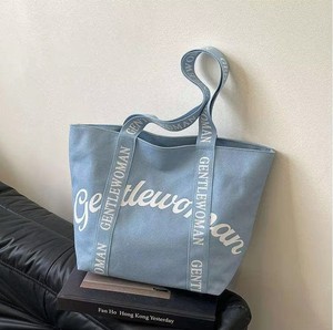 Sac à provisions personnalisé avec sac en toile de coton imprimé logo lettre et poignée - Product Image 1