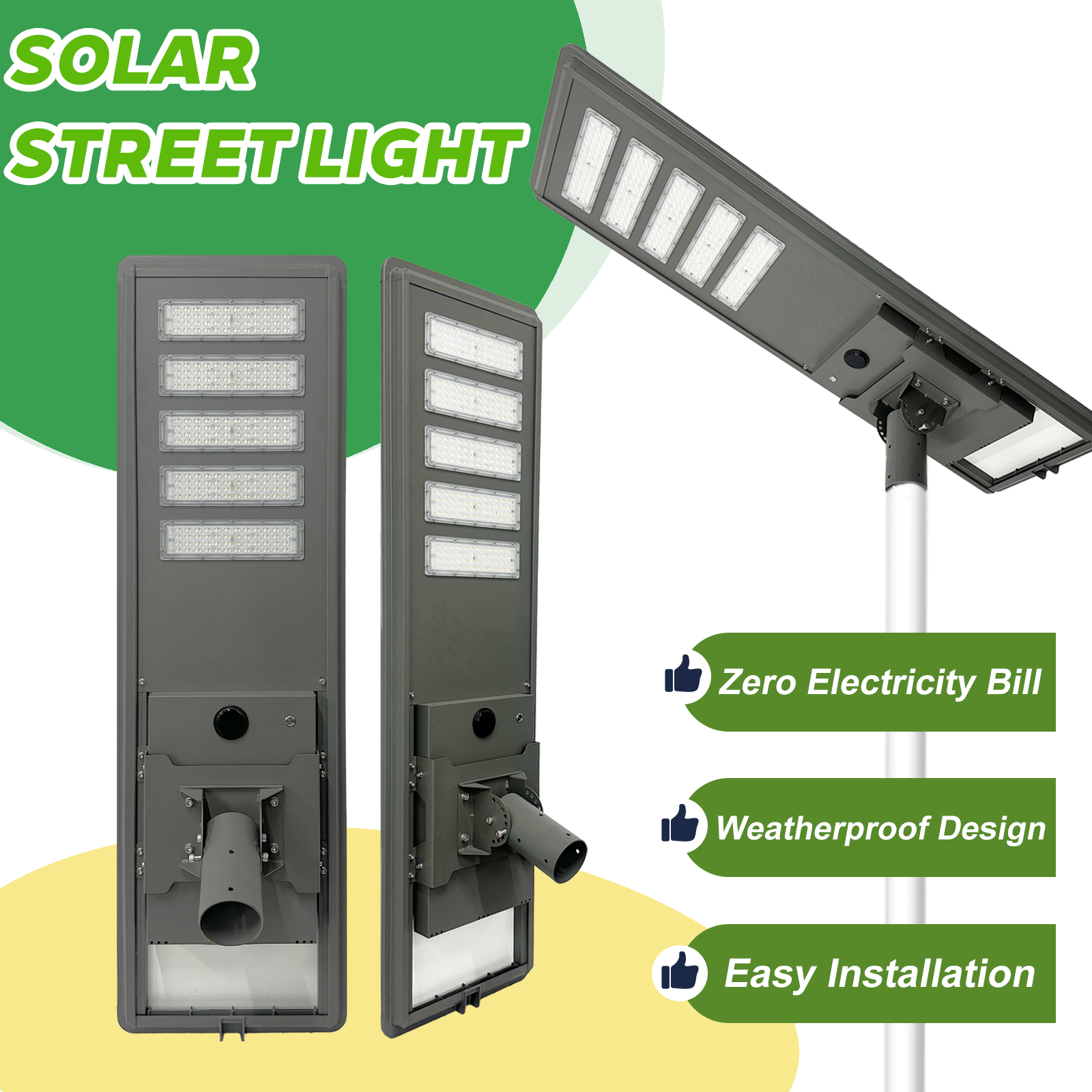 All in One Solar LED Street Light 60W 10000LM IP66 Waterproof Road Use LiFePO4 Battery Aluminum Construction · image 3