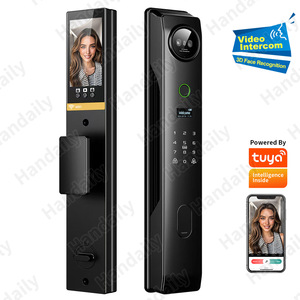Nhà Máy tuya 3D mặt Cửa Khóa Video <span class=keywords><strong>intercom</strong></span> Kỹ Thuật Số an ninh hoàn toàn tự động Kỹ Thuật Số vân tay thông minh khóa cửa với máy ảnh - Product Image 1