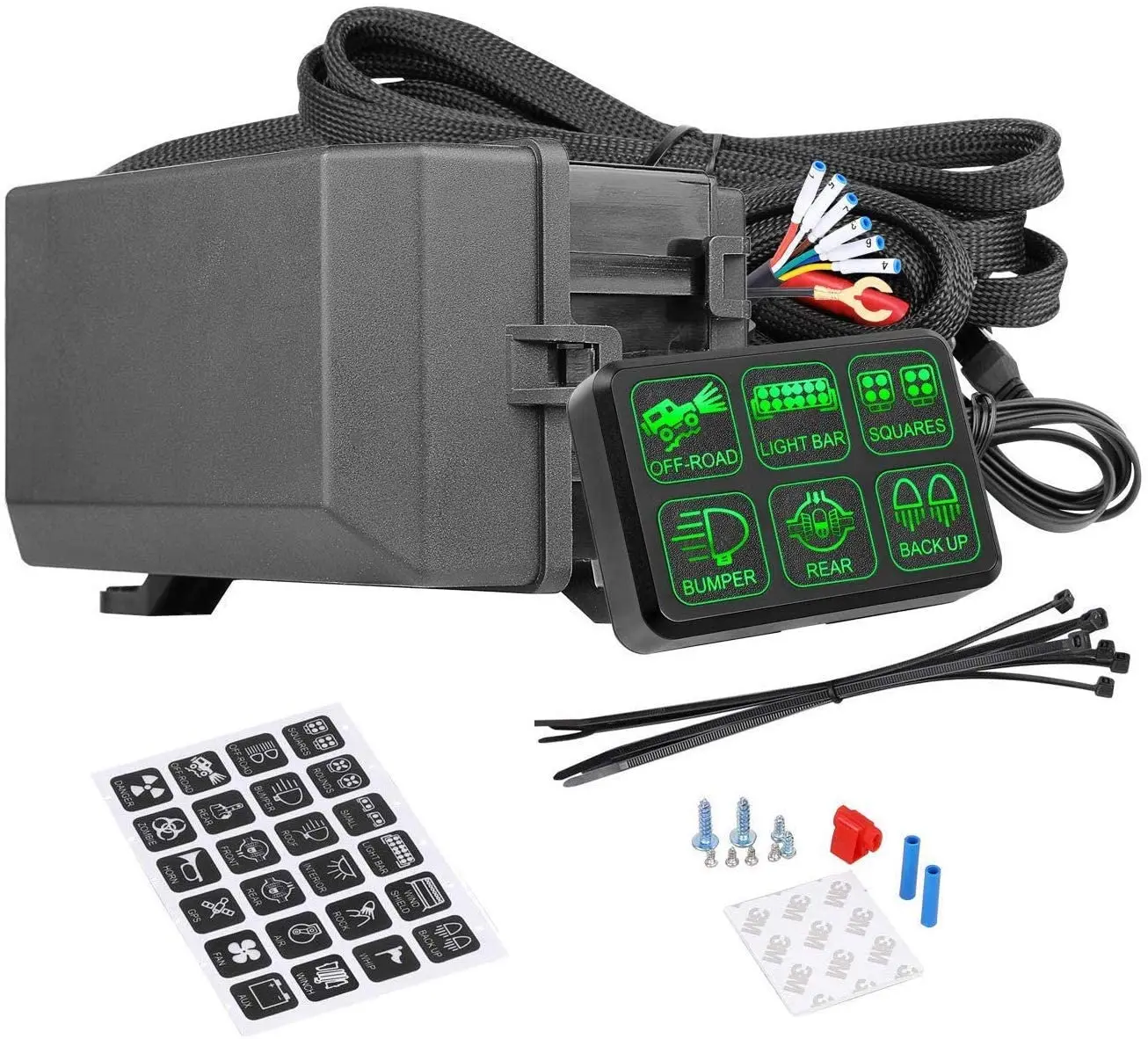 Universal Circuit Control Box 6 Gang Switch Pod for Truck & ATV - OEM