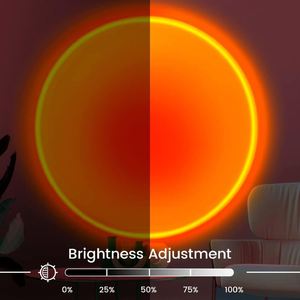 Lámpara LED Popular con Efecto Atardecer, Luz Nocturna USB de Arcoíris Neón, Lámpara de Proyección de Atardecer con Cambio de Color para Transmisiones en Vivo - Product Image 5