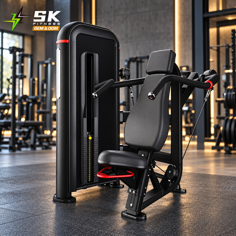 Machine Shoulder Press SK-NC3 Seated Shoulder Press Machine with Weight Stack Side Handles and ...