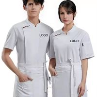 Uniforme de restauration à manches courtes multifonction professionnel poche de vêtements de cuisson de chef à domicile pour les uniformes de restaurant à utiliser en cuisine