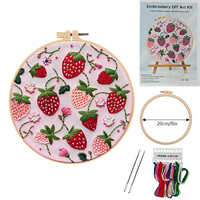 Kit de broderie DIY fait main pour débutants, motif fruits, ensembles de kits de broderie, artisanat pour les débutants en techniques de broderie