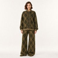 Ensemble veste et pantalon assorti en tricot jacquard Argyle pour femme, mélange de laine mohair, sur mesure ODM OEM, vente en gros