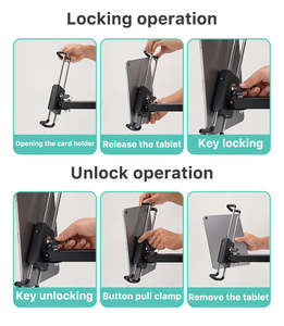 <span class=keywords><strong>Support</strong></span> de tablette verrouillable à 360° pour guidon de moto, fixation en <span class=keywords><strong>U</strong></span>, <span class=keywords><strong>support</strong></span> <span class=keywords><strong>antivol</strong></span>, <span class=keywords><strong>support</strong></span> de tablette pour moto avec verrouillage - Product Image 4
