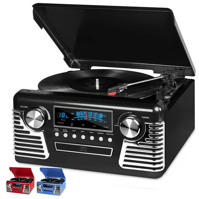 Professional Home Audio Music System AM FM Radio Retro Gramophone Vinyl Lp CD Turntable Record Phonograph Recorder Player