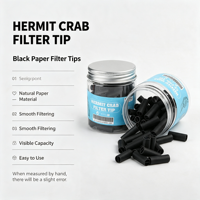 Hermit Crab Filter black Tip Paper Roll Cigarette Mouthpiece Disposable Smoking Accessory Round Simple Style