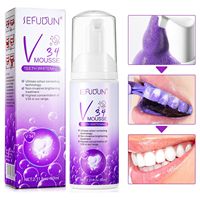 SEFUDUN Mousse Nettoyante Dentaire Violette Élimine Doucement les Taches Jaunes et la Plaque Dentaire Unifie le Teint des Dents Rafraîchit l'Haleine Blanchit les Dents