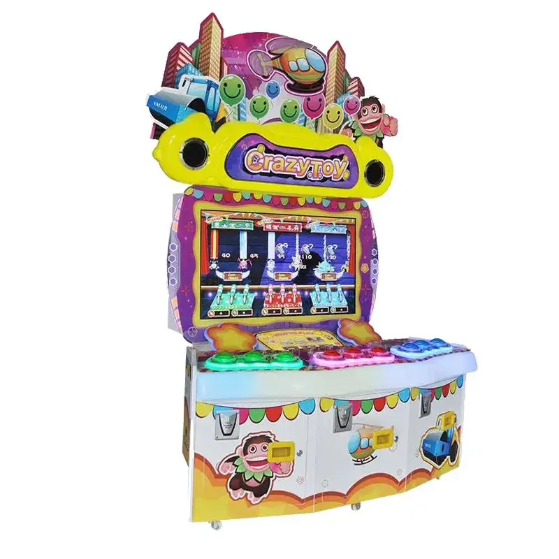 Coin Operated Game Machine Crazy Toy City 2 Redemption Ticket Game Machine 3 Players For Game Zone