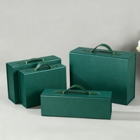 Boîtes cadeaux magnétiques mates de haute qualité avec poignée en PU, boîte cadeau pliable, emballage cadeau de luxe, boîtes en papier