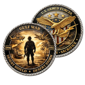 Moneda Conmemorativa Coleccionable de Metal con Diseño de Águila Calva y el Lema 'Honor, Deber, Sacrificio' - Product Image 1
