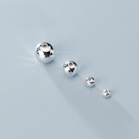 Perles d'espacement en argent sterling S925 plaqué or rose, motif œil de chat rayé, 4-10 mm, perles rondes à grand trou, composants de bijoux fins