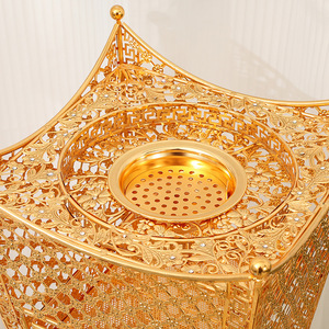 Porte-encens en laiton ajouré <span class=keywords><strong>de</strong></span> style oriental exquis, brûleur d'aromathérapie géant, sculpture pour <span class=keywords><strong>centre</strong></span> <span class=keywords><strong>de</strong></span> <span class=keywords><strong>table</strong></span> <span class=keywords><strong>de</strong></span> <span class=keywords><strong>salon</strong></span> - Product Image 4