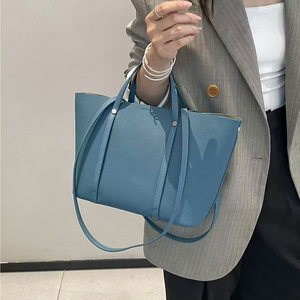 Sacs à main pour femmes en cuir véritable de grande capacité avec fermeture à glissière, deux sangles, imperméables, 10L, sac à bandoulière décontracté tendance - Product Image 2