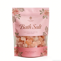 Pochette personnalisée pour sels de bain avec logo, fermeture éclair anti-odeur, emballage plastique finition mate, biodégradable, refermable, couleur personnalisée