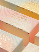Boîte carrée personnalisée recyclable à double couvercle en carton blanc de luxe, emballage cosmétique pour gloss à lèvres en papier d'art avec gaufrage