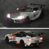 Modèle de voiture miniature en métal à l'échelle 1:32 Supra avec son et lumière, jouet en métal à rétrofriction, modèle de supercar
