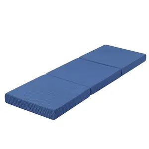 Hot Selling Single Foam Katoenen Gym Reisvloer Begane Grond Tri Fold Dunne Opvouwbare Matras Voor Lunchpauze