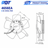 Ventilateur axial industriel pour la gestion thermique des équipements industriels, 4656EA, 230VAC, 110x39mm, 19W, 180m3/h, refroidissement par flux d'air industriel