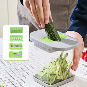 Mini Picador de Verduras de 4 Cuchillas con Tapa Transparente <span class=keywords><strong>y</strong></span> Soporte de Cuchillas Extraíble, Rebanador de Alimentos Multifunción <span class=keywords><strong>para</strong></span> una Preparación Rápida en la Cocina - Product Image 1