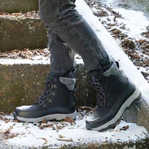<span class=keywords><strong>Bottes</strong></span> d'hiver pour l'extérieur, <span class=keywords><strong>bottes</strong></span> de neige mi-hautes à lacets, imperméables, en cuir, doublure en fourrure, <span class=keywords><strong>bottes</strong></span> de randonnée à semelle épaisse antidérapante, <span class=keywords><strong>bottes</strong></span> thermiques - Product Image 2