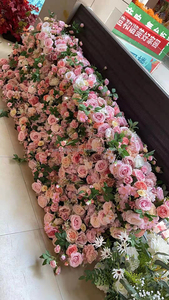 Corridore del fiore della tavola lunga 3D della decorazione di nozze per la tavola delle rose rosa dello sposo della <span class=keywords><strong>sposa</strong></span> di caduta - Product Image 4