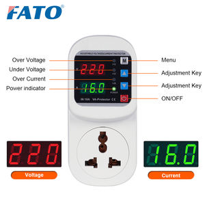 FATO LED Ekranlı Ayarlanabilir Priz 16A Tek Fazlı Aşırı Gerilim Akım Düşük Gerilim Koruyucu Güvenli AB Fişli Güç Dalgalanması Stabilizörü - Product Image 6